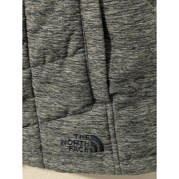 The North Face Sz S/P Heathered Gray Puffer Vest Womens Quilted Full Zip Logo - Picture 7 of 8